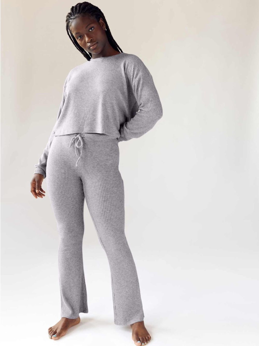 Aritzia sz S The Group Babaton Time Pant Grey Soft Ribbed